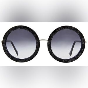Sunday Somewhere Black and Silver Round Sunglasses